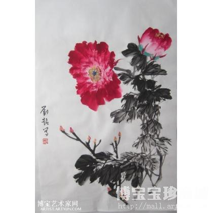 刘超 传统花鸟画 牡丹 写意牡丹作品 类别: 写意牡丹